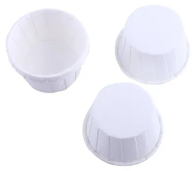 100 Papier-Backförmchen, Cupcake-Förmchen, weiß, 5x3 cm