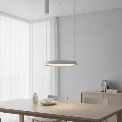 Productafbeelding van Ronde hanglamp Perrine wit Ø 40cm, AI-gegenereerde afbeelding