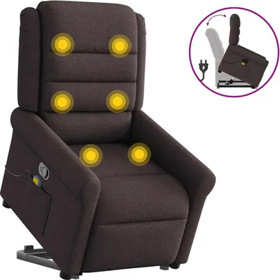Produktbild von Massagesessel mit Aufstehhilfe Dunkelbraun Stoff