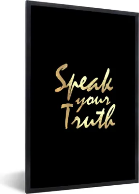 Produktbild von MuchoWow® Gerahmtes Poster Zitat - Zuversicht - Gold 40x60 cm - Poster mit Schwarzem Bilderrahmen Wandposter Rahmen Foto Bilder - Papierdruck - Wandbilder
