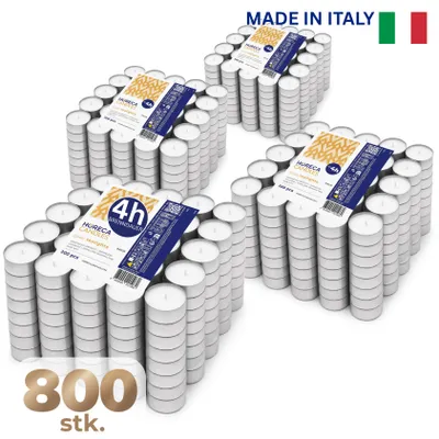 Produktbild von HORECA CANDLES 800 Teelichter weiß – 4h Brenndauer, geruchlos, Deko