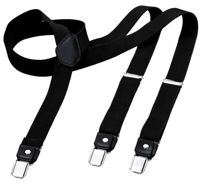 Produktbild von DonDon® Herren Hosenträger schmal 2,5 cm – 3 Clips in Y-Form – elastisch und längenverstellbar schwarz