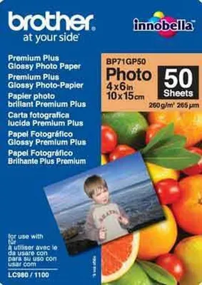 Obrázek produktu pro Brother BP-71GP50, 260 g/m², Bílá, 265 µm, 112 mm, 184 mm, 16 mm
