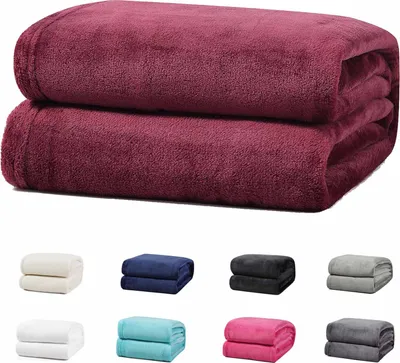 Produktbild von Kuscheldecke 150x200 cm Bordeaux 771 Gr Wohndecke Fleecedecke Sofadecke Flauschige Winter Decke