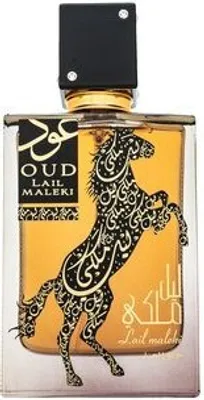 A perfume bottle with a horse design.