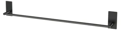 Image de Porte-serviettes noir autocollant, sans perçage – Barre porte-serviettes en acier inoxydable pour la salle de bains, la cuisine et la douche, 80 cm