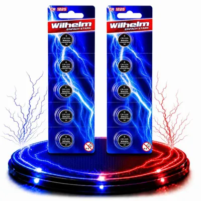 Produktbild von 10 x CR1225 WILHELM Lithium Knopfzelle 3V 52 mAh ø12 x 2,5 mm Batterie DL1225