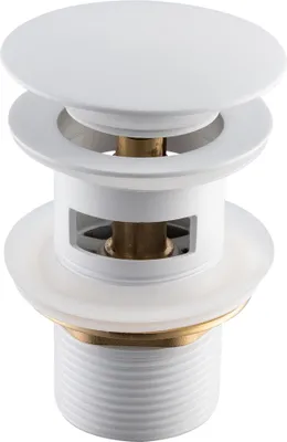 Produktbild von Balneo Stöpsel Klick-Klack Universell mit Überlauf Messing 66 mm x G1 1/4 weiß