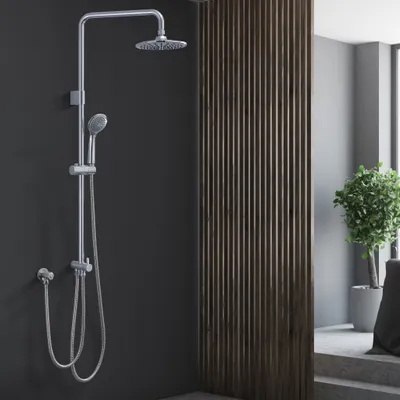 Produktbild von Duschsystem Trennbar, Chrom, Badewannenarmatur HOMELIVE, Duscharmatur, Dusche Handbrause, Edelstahl Duschstange, Regendusche für Bad