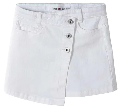 Produktbild von Minoti - Rock für Mädchen, Asymmetrischer Saum, Twill MN338 (134) (Weiß)
