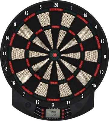 Produktbild von Elektronische Dartscheibe Dartboard-Set Mit 6 Darts, 30 Dartköpfe, 26 Spiele, 185 Trefferoptionen, Für 8 Spieler, Mehrfarbig