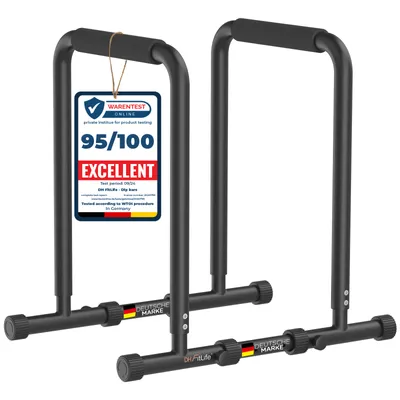 Zdjęcie produktu dla DH FitLife Dip Barren Bars | Stacja do ćwiczeń w domu | Paralet do kalisteniki | Regulowany 80-100 cm