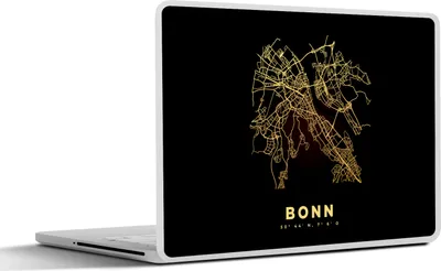 Produktbild von MuchoWow® Laptop Aufkleber Sticker Cover Karte - Bonn - Gold - Stadtplan - Karte 36.5x27.5 cm - Laptop-Sticker