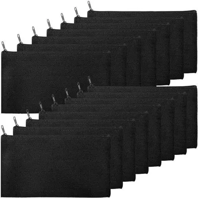 Zdjęcie produktu dla Mała torba materiałowa, 21 x 12 cm, bawełna, zamek błyskawiczny, DIY, szkoła, praca
