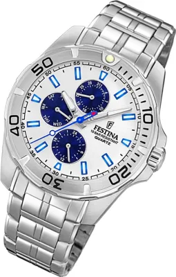 Produktbild von Festina Herren Uhr Multifunktion F20445/1 Edelstahl Armband-Uhr silber UF20445/1