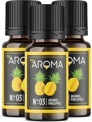 Produktbild von myAROMA flavour drops – Ananas 3x10ml, zuckerfrei, kalorienfrei & vegan, ohne künstliche Farbstoffe zum Backen und mehr