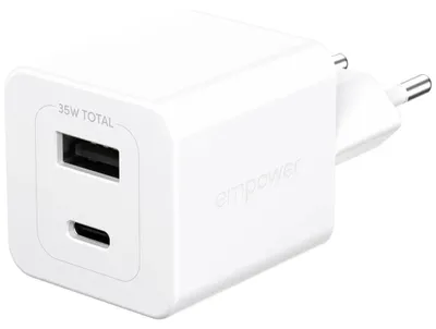 Productafbeelding van PanzerGlass 35W oplader, USB-C + USB-A, wit