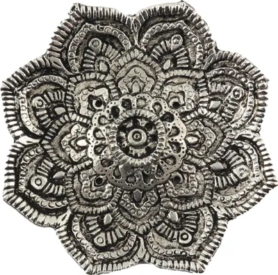 Produktbild von Räucherstäbchenhalter Blume Metall silber Räucherkegelhalter