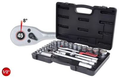 Zdjęcie produktu dla KS TOOLS Zestaw kluczy nasadowych 1/2" 28 części - 917.0728