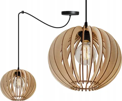 Image de Suspension moderne en bois avec éclairage LED