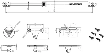 Produktbild von Gasdruckfeder PG1 244mm 50N