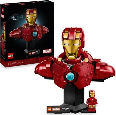 Immagine prodotto di LEGO Marvel Iron Man Busto 76327 MK4, set di costruzione per adulti, 436 pezzi