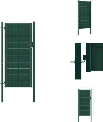 Obrázek produktu pro vidaXL Plotová brána z PVC a oceli 100x164 cm zelená - Zahradní brány a branky