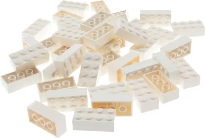 Zdjęcie produktu dla 40x Klocki Lego 2x4x1 biały Klocki podstawowe pociąg 4511 4556 300101 15589 3001