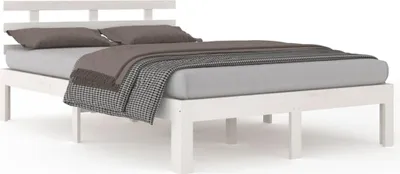 Produktbild von vidaXL Massivholzbett Weiß 180x200 cm