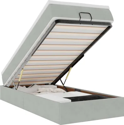 Zdjęcie produktu dla vidaXL Łóżko otomana z materacem jasnoszare 90x200 cm aksamitne