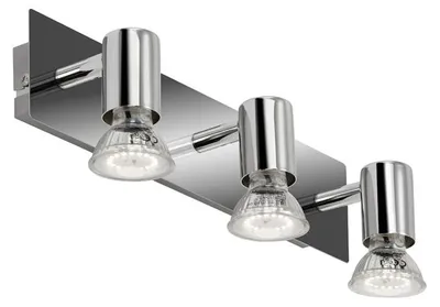 Produktbild von Briloner Spiegellampe Chrom 32 cm – 3-flammige LED Wandleuchte GU10 IP23 – Bad- & Bilderleuchte SPLASH