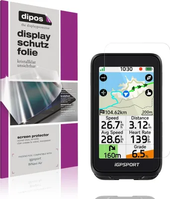 Produktbild von 2x Schutzfolie für igpsport BiNavi Air klar Displayschutzfolie Folie Display Schutz dipos