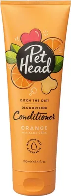 Productafbeelding van Pet Head Ditch The Dirt Conditioner, 250 ml, met sinaasjesgeur, reinigt en neutraliseert geuren in de vacht