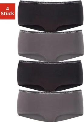 Produktbild von LASCANA Panty 4 -teilig schwarz / anthrazit Größe 32/34
