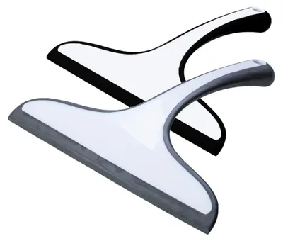 Produktbild von Duschabzieher Kunststoff Wasserabzieher, Duschkabinenabzieher, Abzieher Dusche mit Gummilippe, 25,5 cm (schwarz)