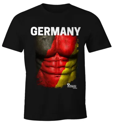 Produktbild von WM Fußball-Sommer 2026 T-Shirt Herren Fußball Deutschland Flagge Fanshirt Waschbrettbauch Moonworks®