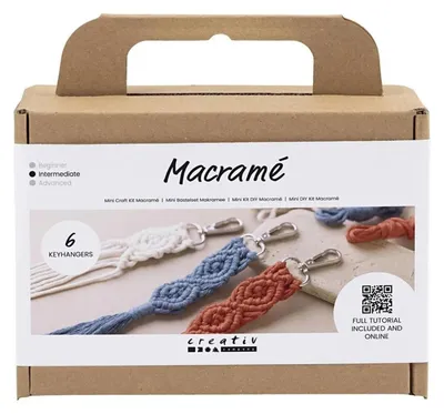 Produktbild von Creativ Company Makramee Bastelset Schlüsselanhänger DIY Set