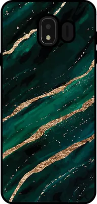 Produktbild von Smartphonica Handytasche Passend für Samsung Galaxy J4 2018 mit Marmordruck - TPU zurück Abdeckung Fall Marmor Design - Grün Gold