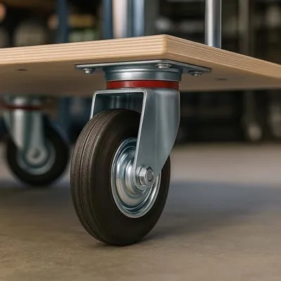 Produktbild von Lenkrolle mit einem Durchmesser von 125 mm und einer Tragkraft von bis zu 100 kg, ungebremst, leise und ideal für Möbel