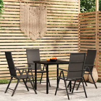 Produktbild von The Living Store 5-tlg. Garten-Essgruppe Schwarz