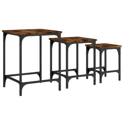 Immagine prodotto di vidaXL Set di tavoli 3 pz. Materiale in legno di quercia affumicata