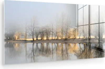 Produktbild von MuchoWow Glasbilder - Bilder auf Wandbild - Foto auf Glas Wasser - Bäume - Natur - Landschaft 40x20 cm Wanddekoration aus Glas - Acrylglasbild - Acrylbilder - Modern - Wandgemälde auf Glas