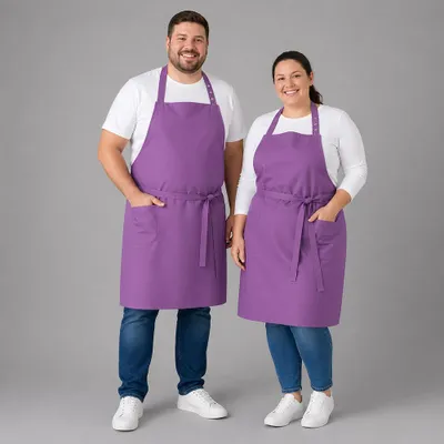Produktbild von Latzschürze XXL B 100 x L 100 cm, purple : purple : 65% Polyester 35% Baumwolle