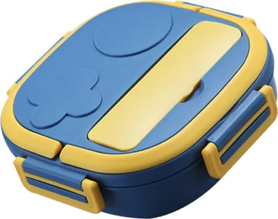 Productafbeelding van Lunchbox met vork, Japans lunchboxmodel met 3 compartimenten, herbruikbare lunch- en dinercontainers, lekvrije roestvrijstalen bento-box voor volwassenen, kinderen, school en kantoor