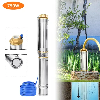 Produktbild von XINZI Tiefbrunnen-Rohrpumpe 750W Edelstahl mit 20m Kabel, 4000l/h Fördermenge Tauchpumpe für Brunnen und Zisternen