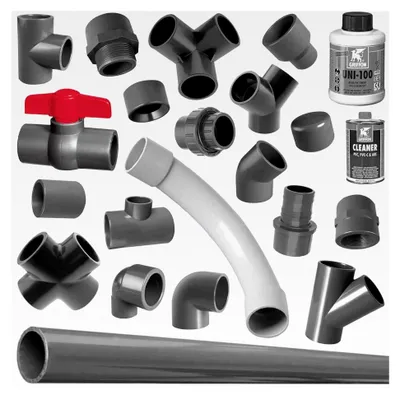 Produktbild von Kleber für Klebefitting 125 Gramm für PVC-Rohrmuffenanschlüsse zum Verkleben mit Spezialbürste, UV-beständig für Innen- und Außenanwendungen, PVC-U Klebstoff