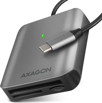 Zdjęcie produktu dla AXAGON Aluminiowy szybki czytnik kart pamięci USB-C 3.2 Gen 1, 3 gniazda | CRE-S3C