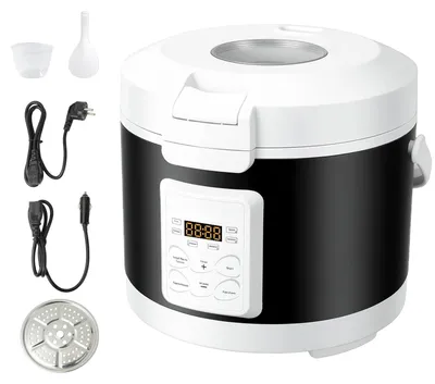 Produktbild von Tragbarer Reiskocher - Mini Reiskocher für Auto und Zuhause - 3 l - 12V 24V 220V Mehrspannung - Antihaft-Innentopf - Reiskocher für Reisen