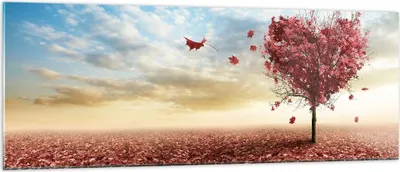 Produktbild von Bilder auf glas - Abstraktion Herbst Baum Blatt - 140x50cm - Glasbilder - Wandbilder - Kunstdruck - zum Aufhängen bereit - Wanddekoration aus Glas - Glas Bilder - Wandbild auf Glas - GAB140x50-2609