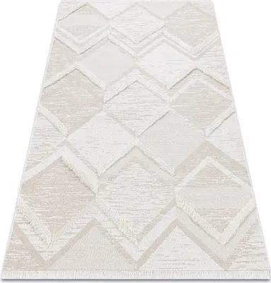 Produktbild von Teppich ÖKO SISAL MOROC 22314 Rauten, Zickzack, boho Franse - strukturell beige / creme beige 175x270 cm